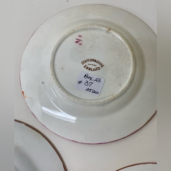 19th Century Vtg Gaudy Welsh Oyster Pattern 25 Piece Miniature Child’s Tea Set - Picture 8 of 16